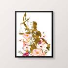 Quadro Deusa Da Justiça Estilo Aquarela 24x18cm Moldura:madei