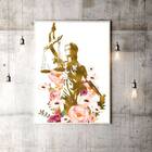 Quadro Deusa Da Justiça Estilo Aquarela 33x24cm - Com Vidro M