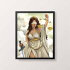 Quadro Deusa Da Justiça Ii 33x24cm - Com Vidro Moldura:madeir
