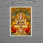 Quadro Deusa Da Riqueza Lakshmi 24x18cm - Com Vidro Moldura:m