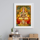Quadro Deusa Da Riqueza Lakshmi - 60x48cm Moldura:madeira Pre