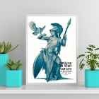 Quadro Deusa Grega Athena 24x18cm - Com Vidro Moldura:madeira