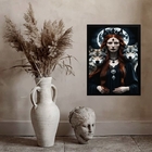 Quadro Deusa Hekate Com Lobos 33x24cm - Com Vidro Moldura:mad