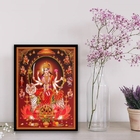 Quadro Deusa Hindu Durga 45x34cm Moldura:madeira Branca