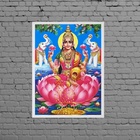Quadro Deusa Hindu Lakshmi 24x18cm Moldura:madeira Branca