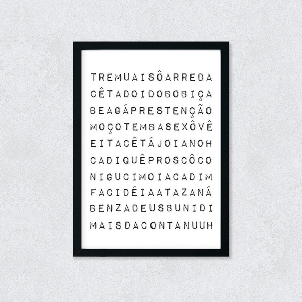 Quadro Dicionário Mineiro - Mineirês 24x18cm Moldura Branca