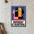 Quadro Different Is Beautiful 45x34cm - Com Vidro Moldura:mad
