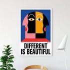 Quadro Different Is Beautiful 45x34cm - Com Vidro Moldura:mad