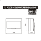 Quadro Distribuição Soprepor Disjuntores 12 Polos