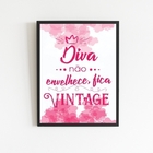 Quadro Diva Não Envelhece Fica Vintage 24x18cm - Com Vidro Mo