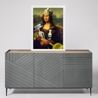 Quadro Divertido Área De Serviço - Monalisa 24x18cm Moldura P