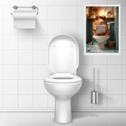 Quadro Divertido Banheiro Hamster Lendo Jornal 33x24cm - Com