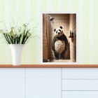 Quadro Divertido Banheiro Panda Tomando Banho 33x24cm - Com V