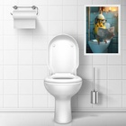 Quadro Divertido Banheiro Periquito Lendo Jornal 33x24cm Mold