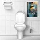 Quadro Divertido Banheiro Periquito Lendo Jornal 33x24cm Mold