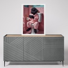 Quadro Divertido Banheiro Rosa - Cachorrinho 45x34cm Moldura