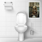 Quadro Divertido Banheiro Ursinho Lendo Jornal 24x18cm - Com