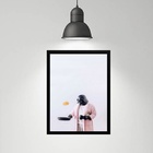 Quadro Divertido Cozinha Darth 33x24cm Moldura:madeira Preta