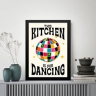 Quadro Divertido Cozinha Para Dançar 45x34cm Moldura Preta