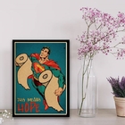 Quadro Divertido Decorar Banheiro 45x34cm - Com Vidro Moldura