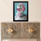 Quadro Divertido Estátua Bubble Gum 45x34cm - Com Vidro Moldu