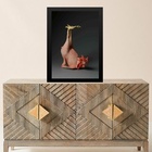 Quadro Divertido Frango Fazendo Yoga 24x18cm Moldura Branca