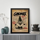 Quadro Divertido Gnomo 24x18cm Moldura Preta