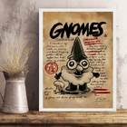 Quadro Divertido Gnomo 33x24cm - Com Vidro Moldura Branca