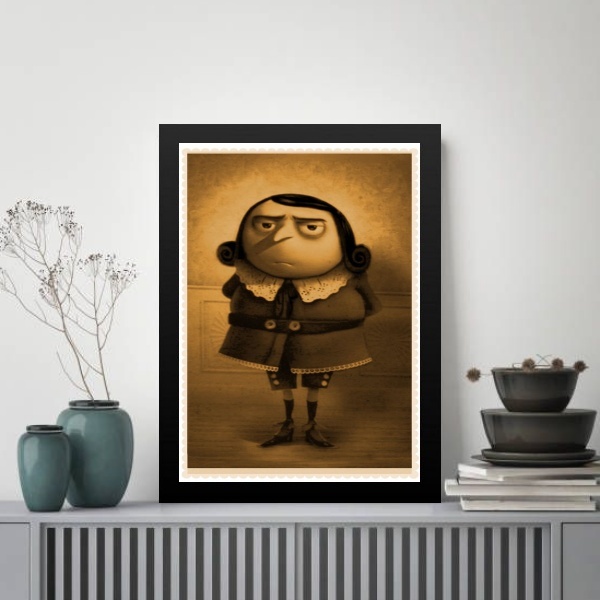 Quadro Divertido Gru - Mãe 33x24cm - Com Vidro Moldura Preta