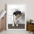 Quadro Divertido Para Banheiro - Avestruz 33x24cm - Com Vidro