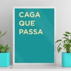 Quadro Divertido Para Banheiro - Frase 24x18cm - Com Vidro Mo
