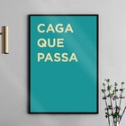 Quadro Divertido Para Banheiro - Frase 45x34cm Moldura Preta