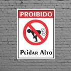 Quadro Divertido Proibido Peidar Alto 33x24cm - Com Vidro Mol