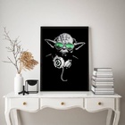 Quadro Dj Yoda - Óculos Verde 45x34cm Moldura Preta
