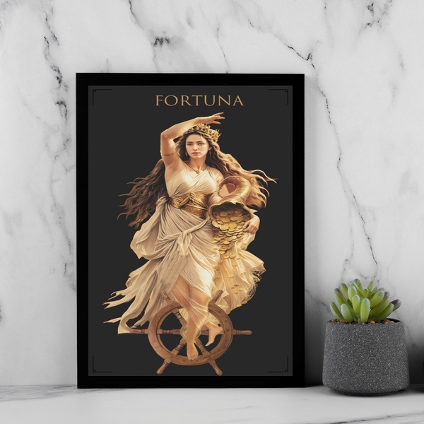 Quadro Do Arquétipo Da Deusa Da Fortuna 24x18cm - Com Vidro M