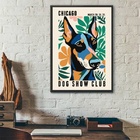 Quadro Doberman - Chicago Dog Show Poster 45x34cm Moldura Pre