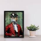 Quadro Dona Tigresa 24x18cm Moldura:madeira Branca