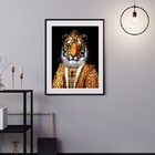 Quadro Dona Tigresa - 60x48 cm Moldura:madeira Branca