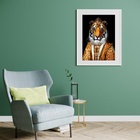 Quadro Dona Tigresa - 60x48 cm Moldura:madeira Branca