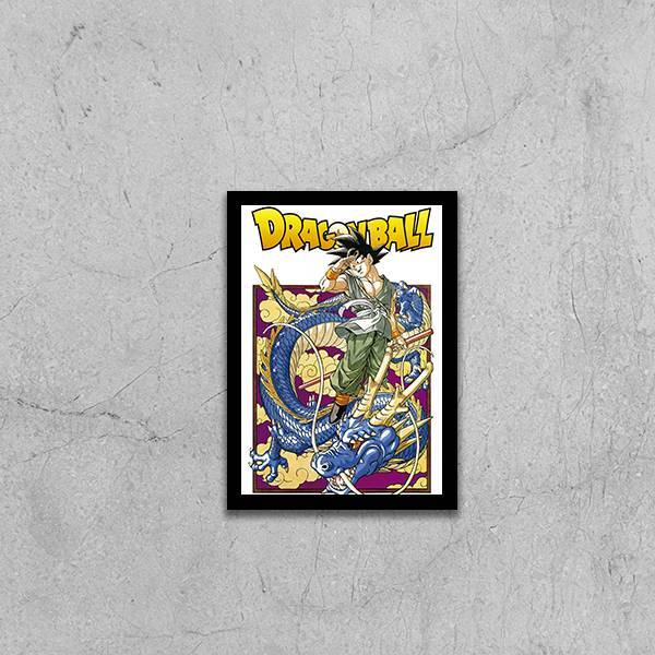 Quadro Dragon Ball Z Goku 33x24cm - Com Vidro Moldura:madeira