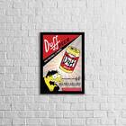 Quadro Duff Beer Simpsons 45x34cm - Com Vidro Moldura:madeira