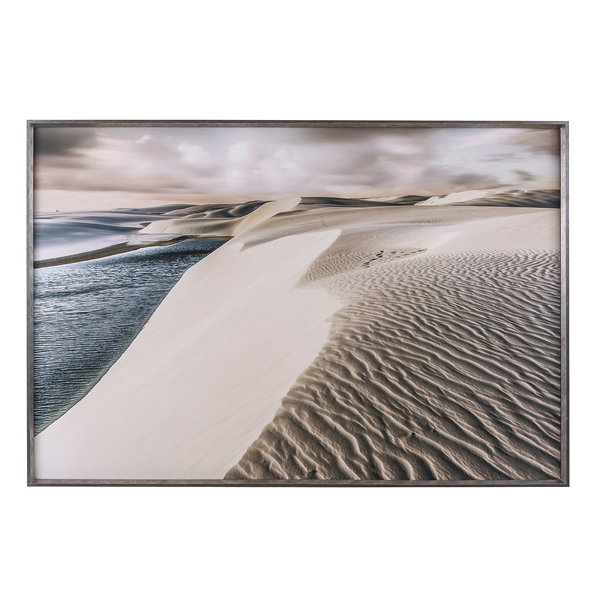 Quadro Dunas Cinza com Vidro 150x100cm Arte Própria