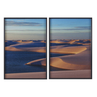 Quadro Dunas Preto com Vidro 140x100cm Arte Própria