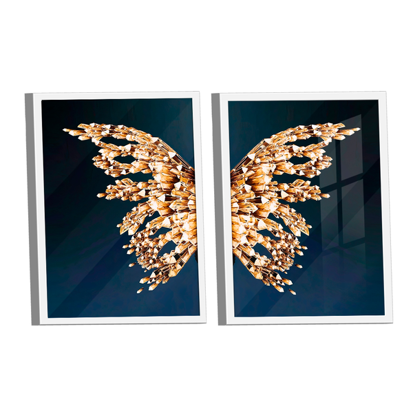 Quadro Dupla Asa De Borboleta -- Br Artes