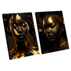 Quadro Dupla Negras Golden -- Br Artes