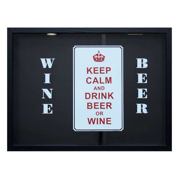 Quadro Duplo Keep Calm And Drink Beer Betume 30x40cm