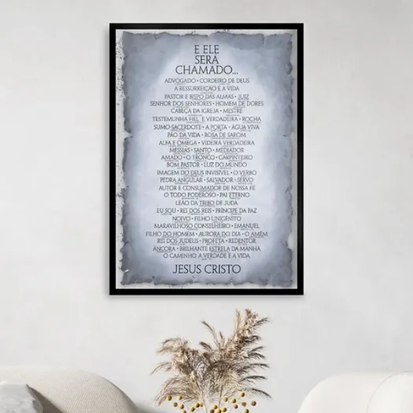 Quadro E Ele Será Chamado - Papiro Cinza 33x24cm - Com Vidro