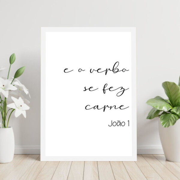 Quadro E O Verbo Se Fez Carne 24x18cm - Com Vidro Moldura:mad