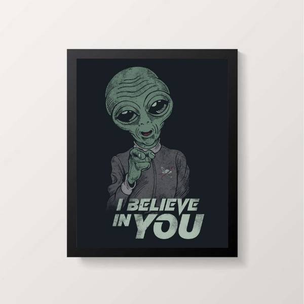 Quadro E.t I Believe In You 24x18cm Moldura:madeira Preta