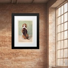 Quadro Efeito Pintura Beagle- 60x48cm Moldura Preta